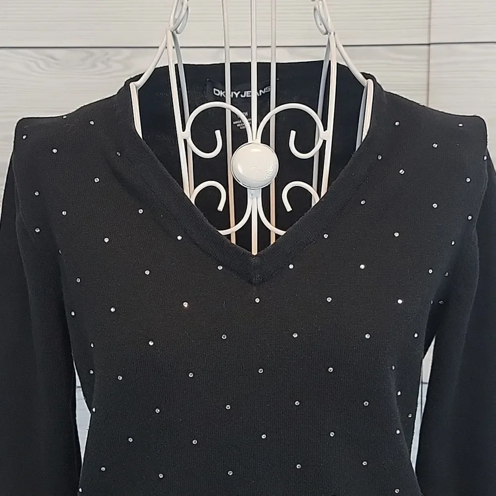 DKNY sweater black pullover lightweight Women's Size S